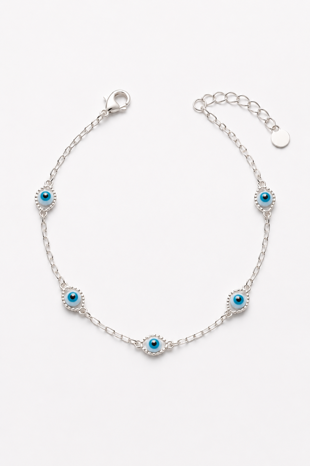 Pulseira Feminina Olho Grego Banhada em Prata 925