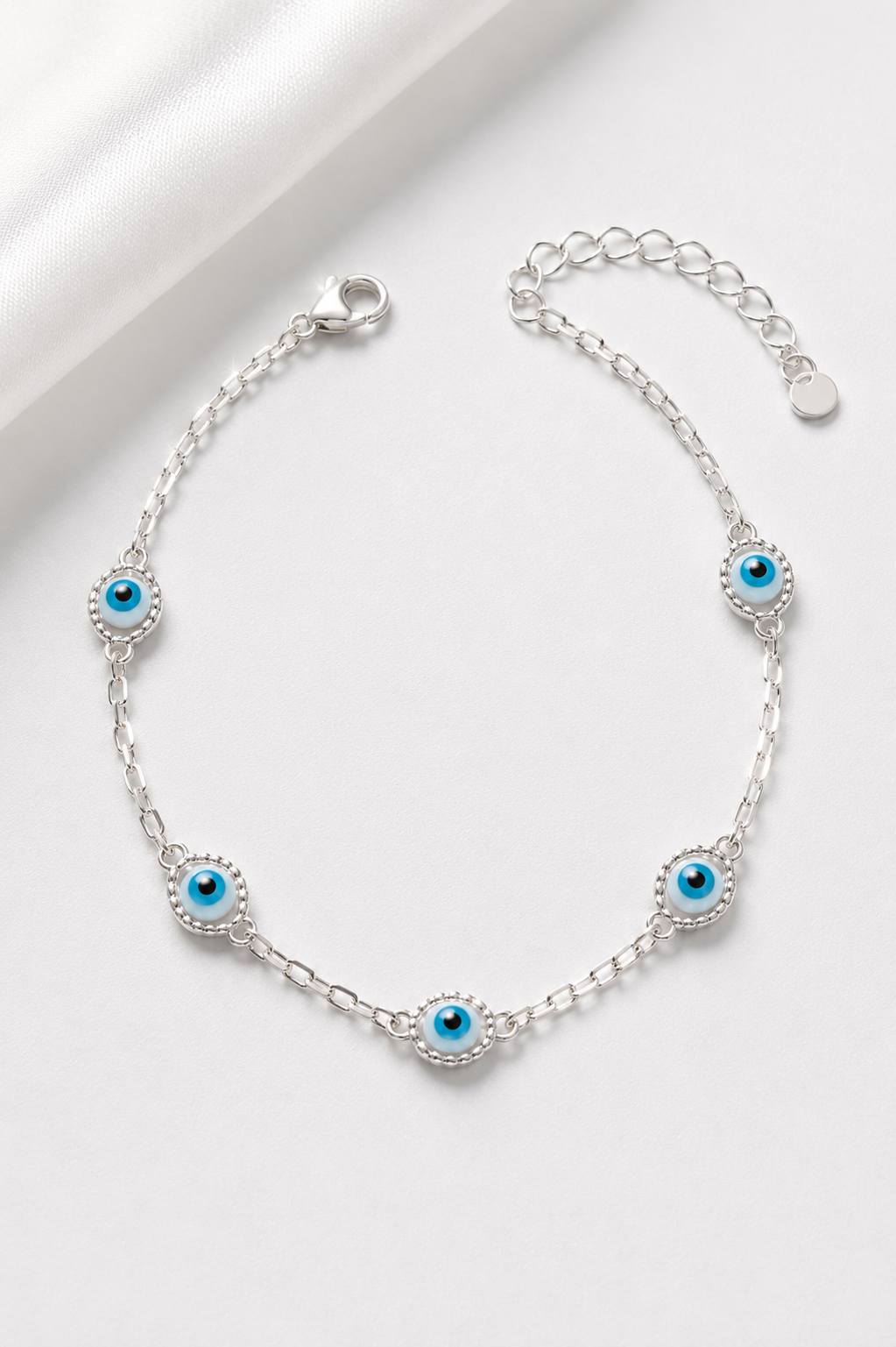 Pulseira Feminina Olho Grego Banhada em Prata 925