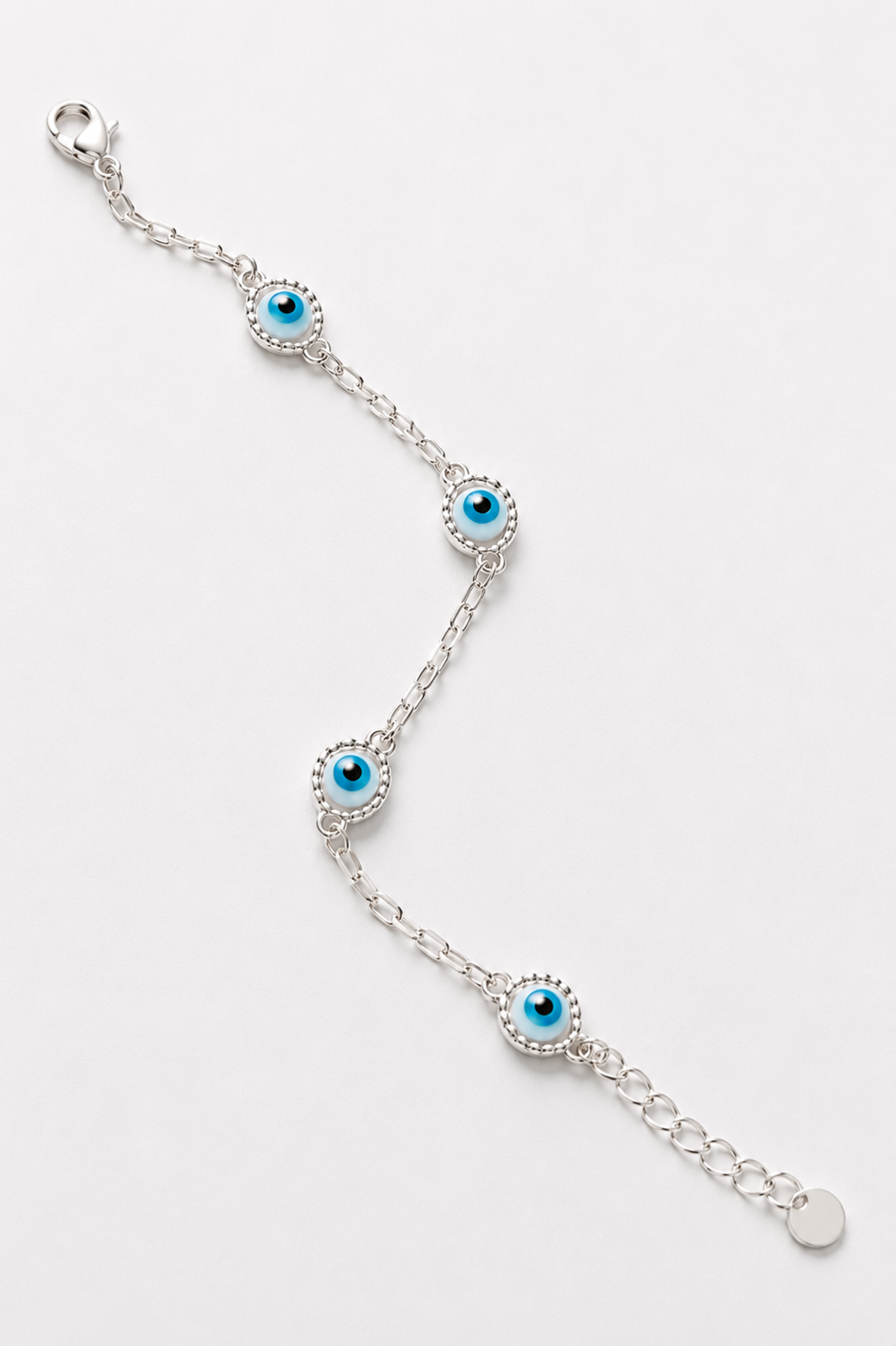 Pulseira Feminina Olho Grego Banhada em Prata 925