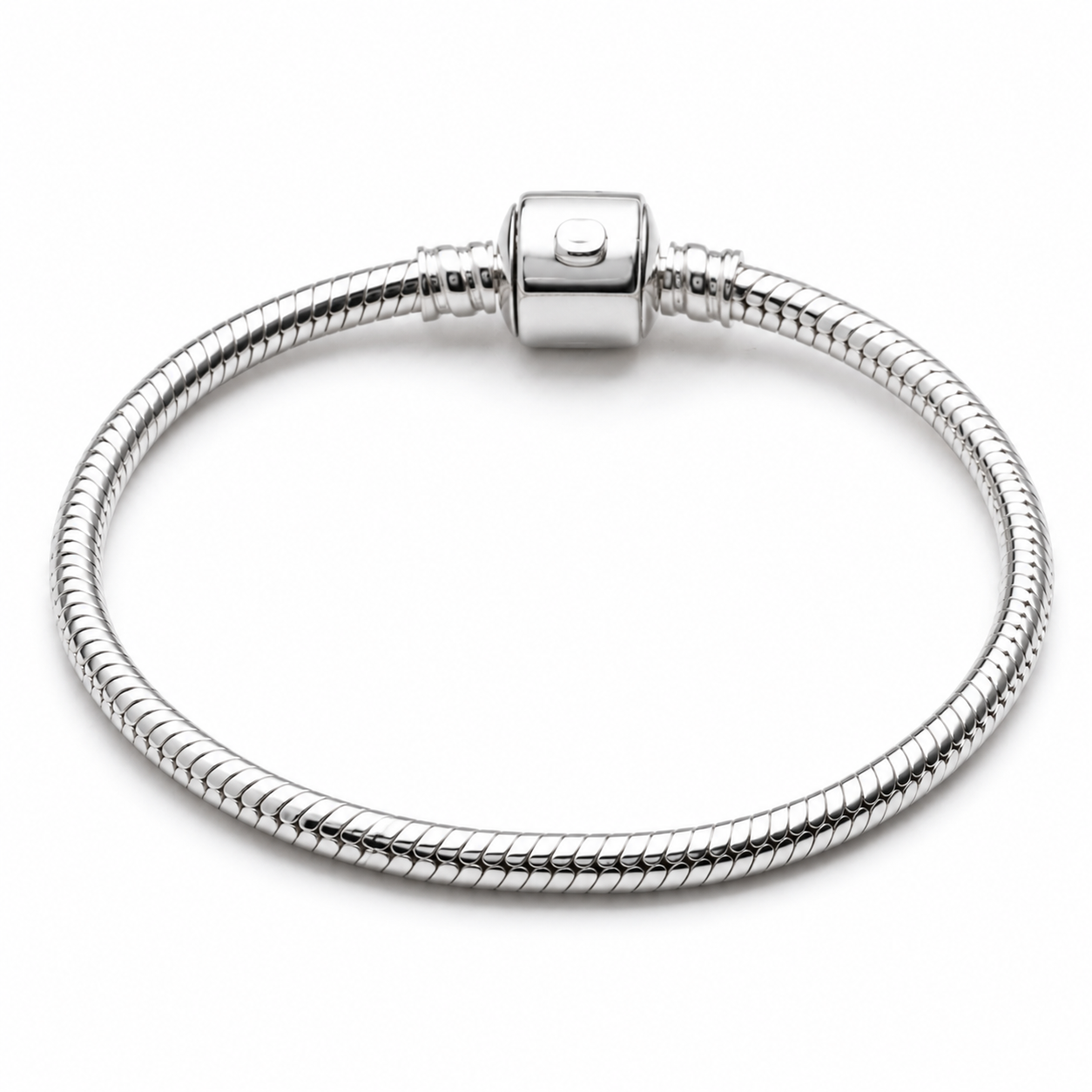 Pulseira para Berloques com Fecho Tambor Banhada em Prata 925